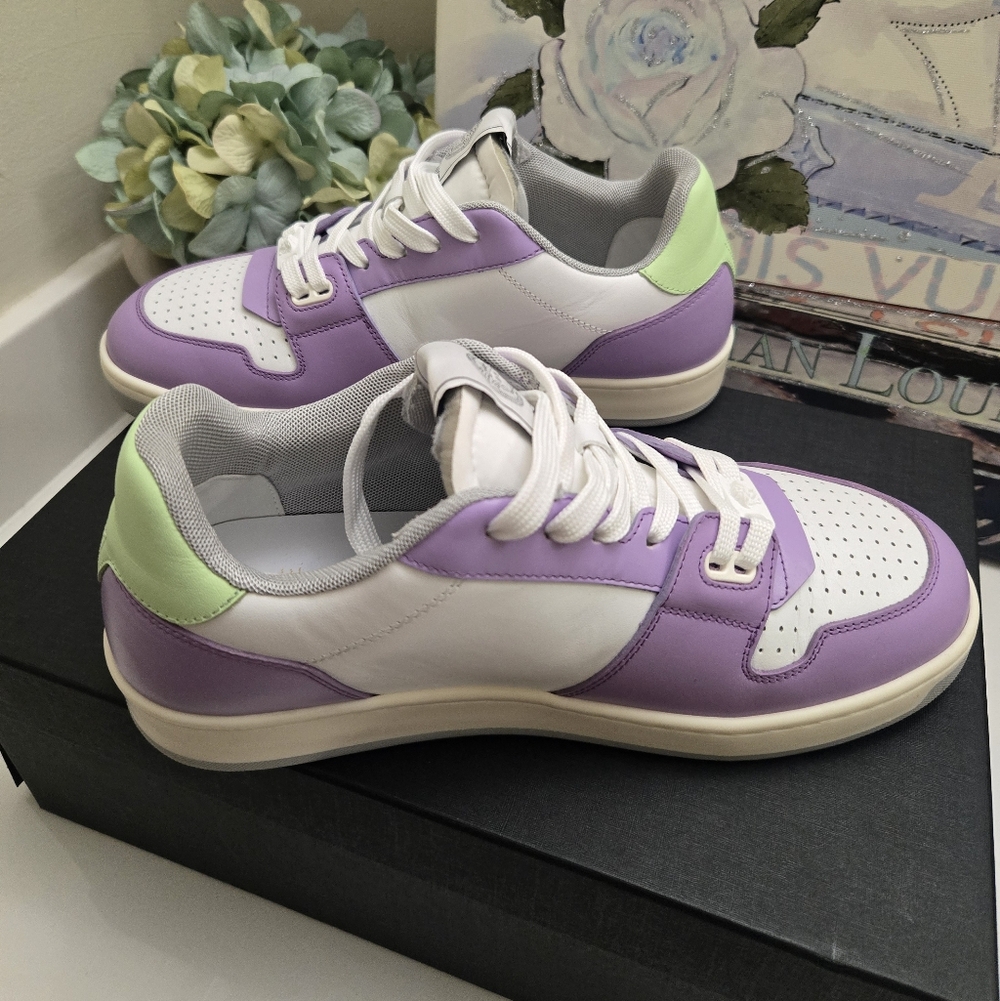 Versace Medusa Insignia Leather Sneakers W Box Women Size 9.5 Men 8 - Picture 12 of 15
